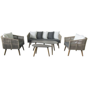 Garden Furniture Alum Table and Rope Chair Set SR-05