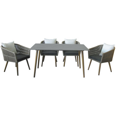 Garden Furniture Alum Table and Rope Chair Set SR-02