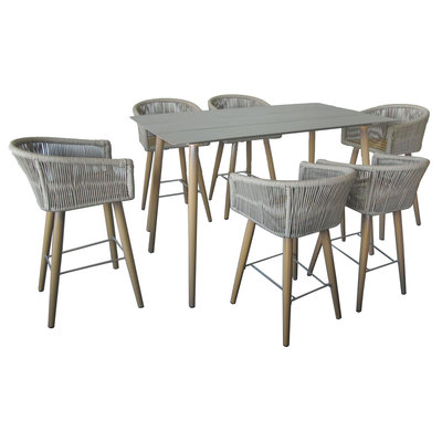 Garden Furniture Alum Table and Rope Bar Chair Set SR-01
