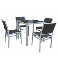 Aluminium Wicker Table & Chair
