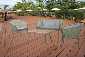 Garden Furniture Alum Table and Rope Chair Set SR-08