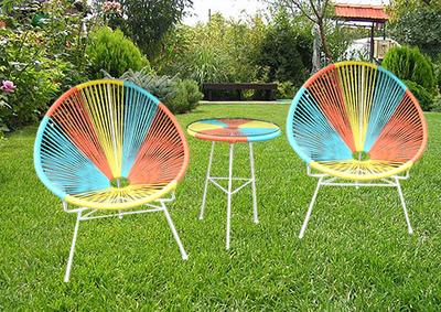 Garden Furniture Iron Rope Table and Egg Chair Set SR-40